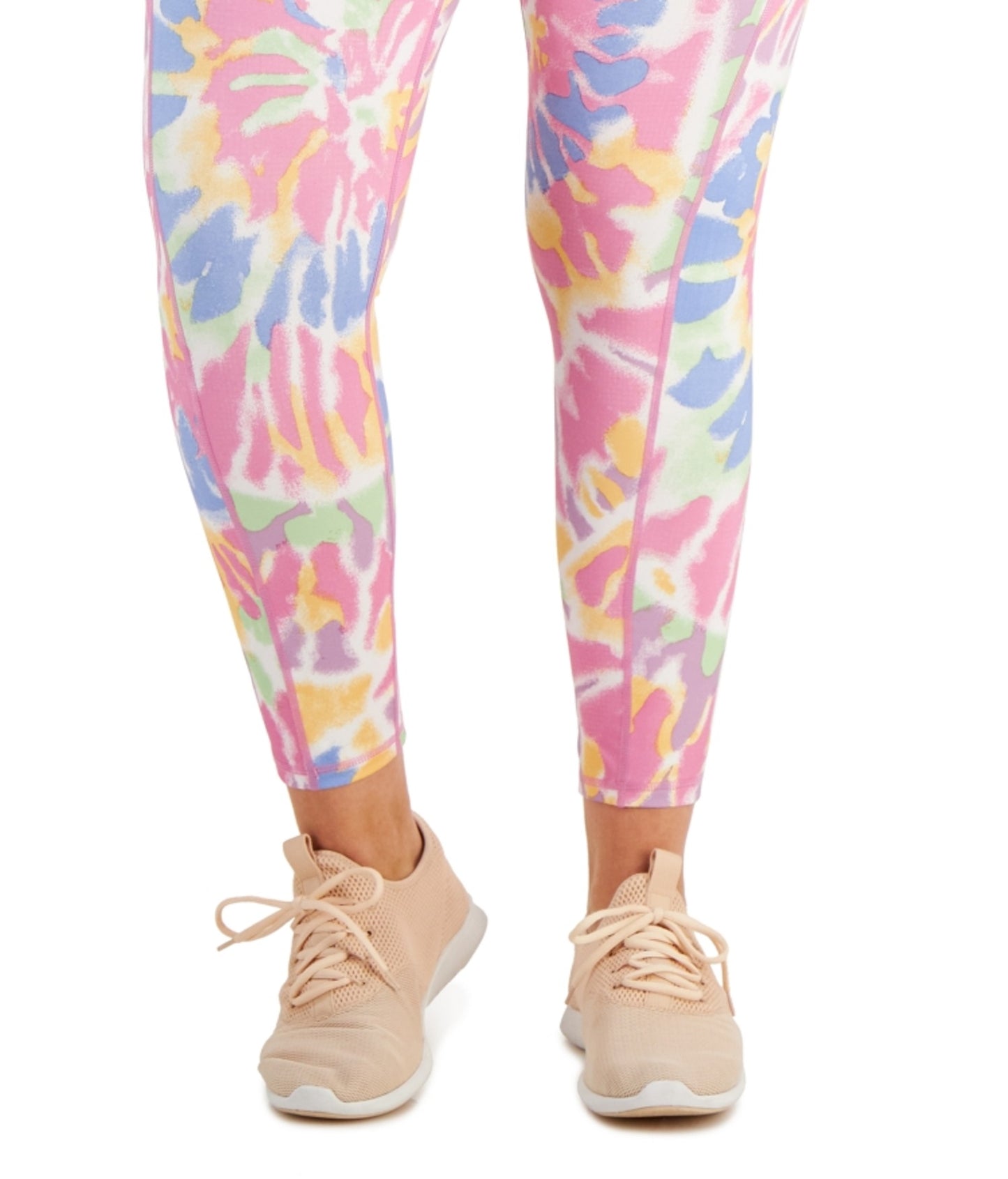 ID Ideology Leggings femininas de cintura alta com bolso elástico e tie-dye, tamanho 1X, rosa