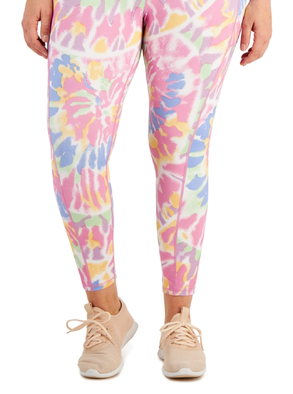 Leggings femininas ID Ideology Plus Twisted Colors, brancas, tamanho 2X