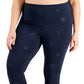 Leggings femininas Id Ideology Plus com estampa de estrela, azul, tamanho 2X