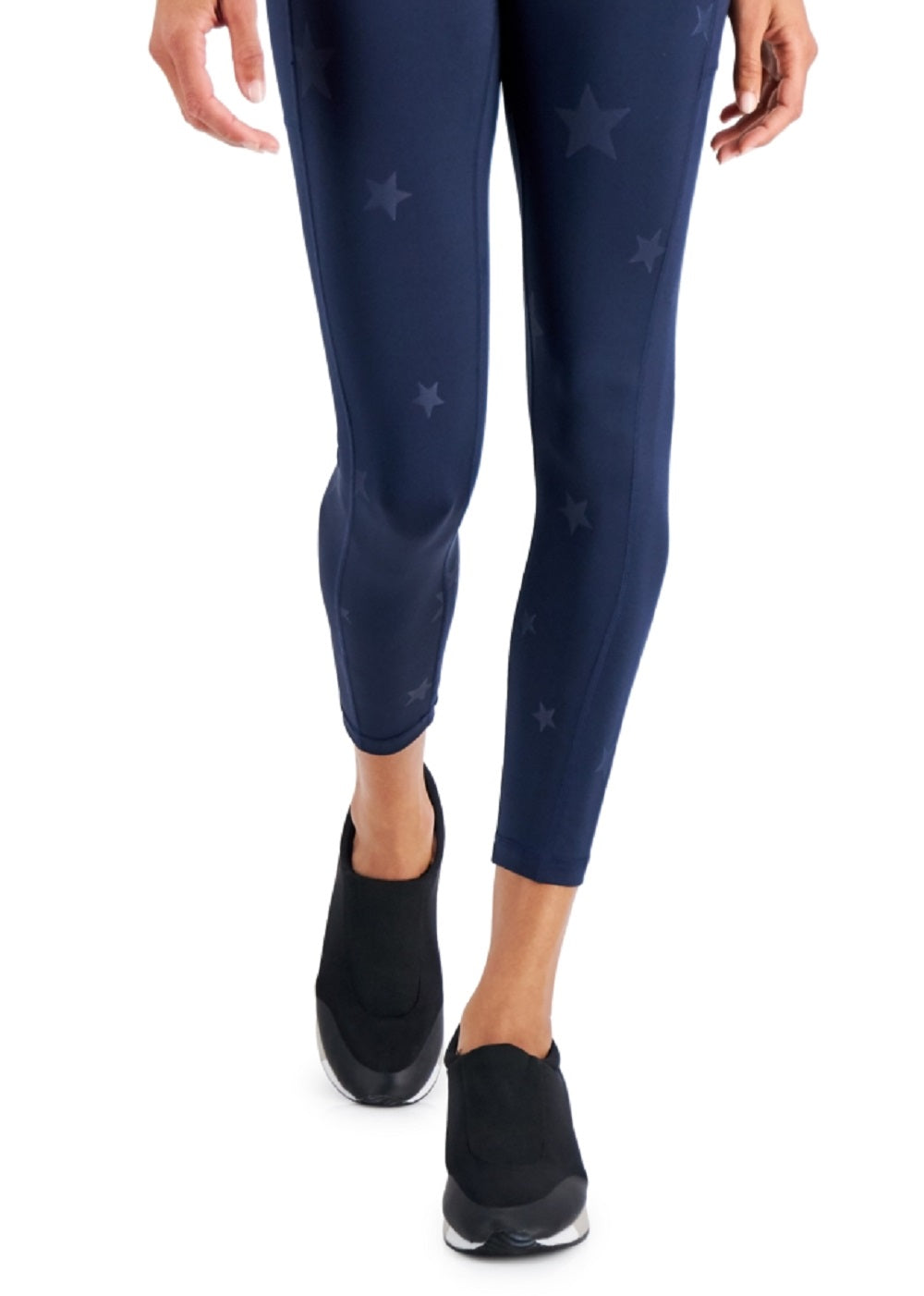 Leggings femininas ID Ideology com estampa de estrela, azul, tamanho pequeno