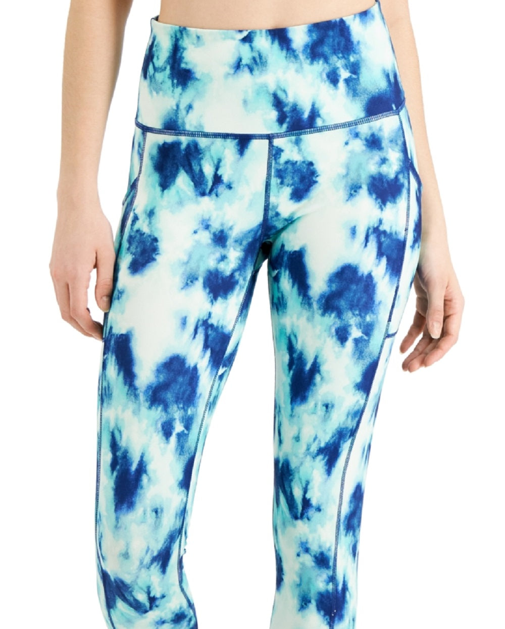 ID Ideology Leggings de compressão femininas 7/8, azul, tamanho extrapequeno