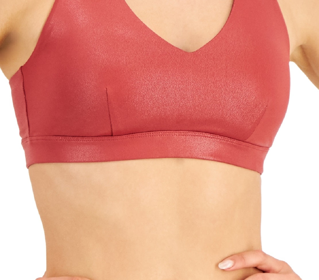Sutiã feminino metálico com alças ID Ideology, vermelho, tamanho X-G