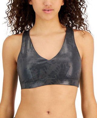 Sutiã esportivo feminino ID Ideology com alças espirais e baixo impacto, preto, tamanho X-S