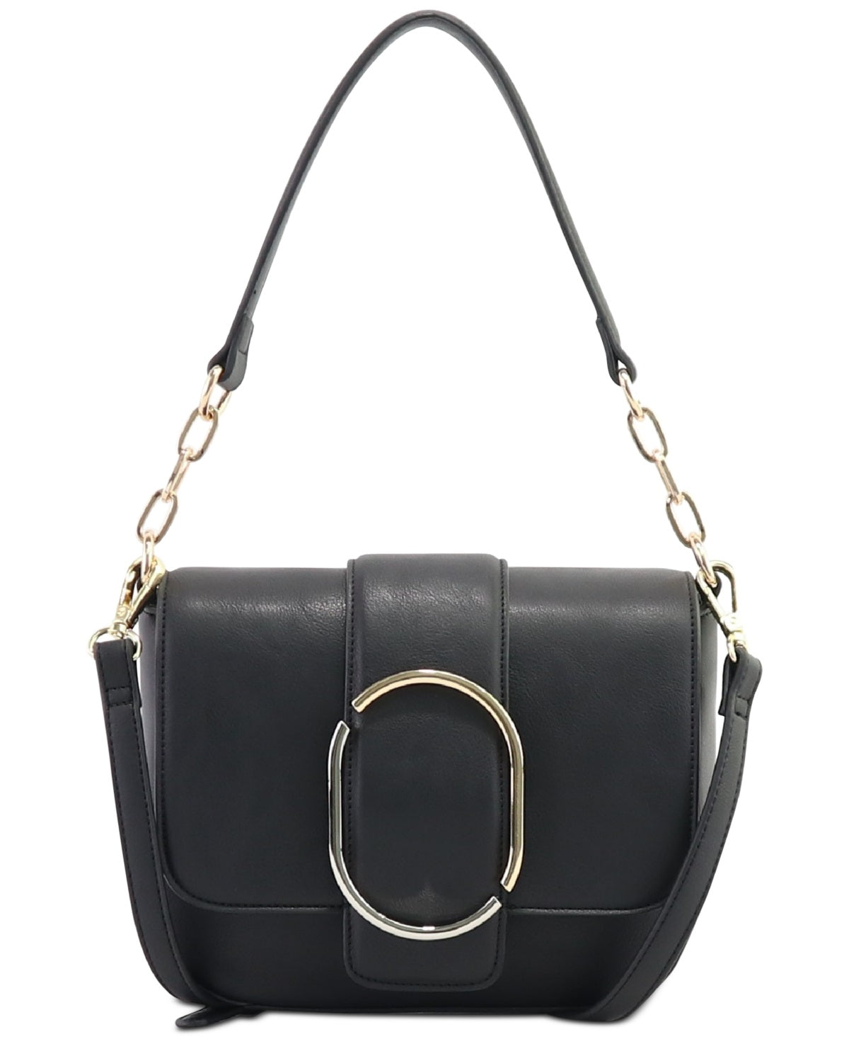 Bolsa transversal Alfani Bekka Flap feminina, preta, tamanho regular