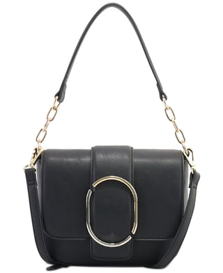 Bolsa transversal Alfani Bekka Flap feminina, preta, tamanho regular