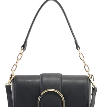 Bolsa transversal Alfani Bekka Flap feminina, preta, tamanho regular