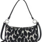 Bolsa de ombro transversal feminina Alfani em couro sintético, animal, preta