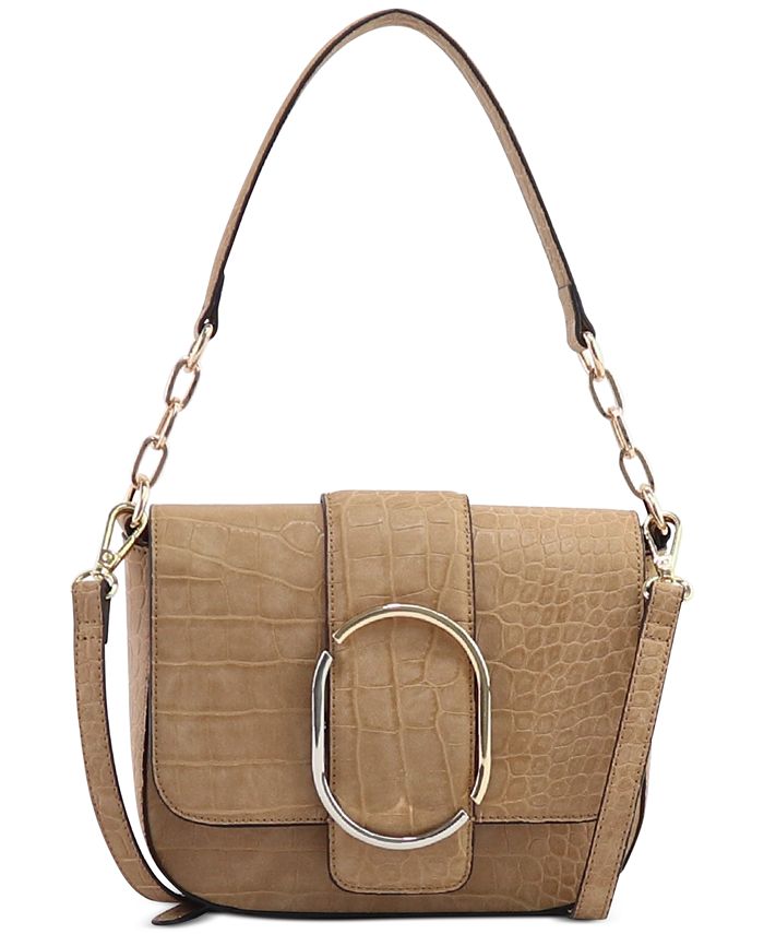 Bolsa transversal Alfani Bekka Small Flap feminina marrom