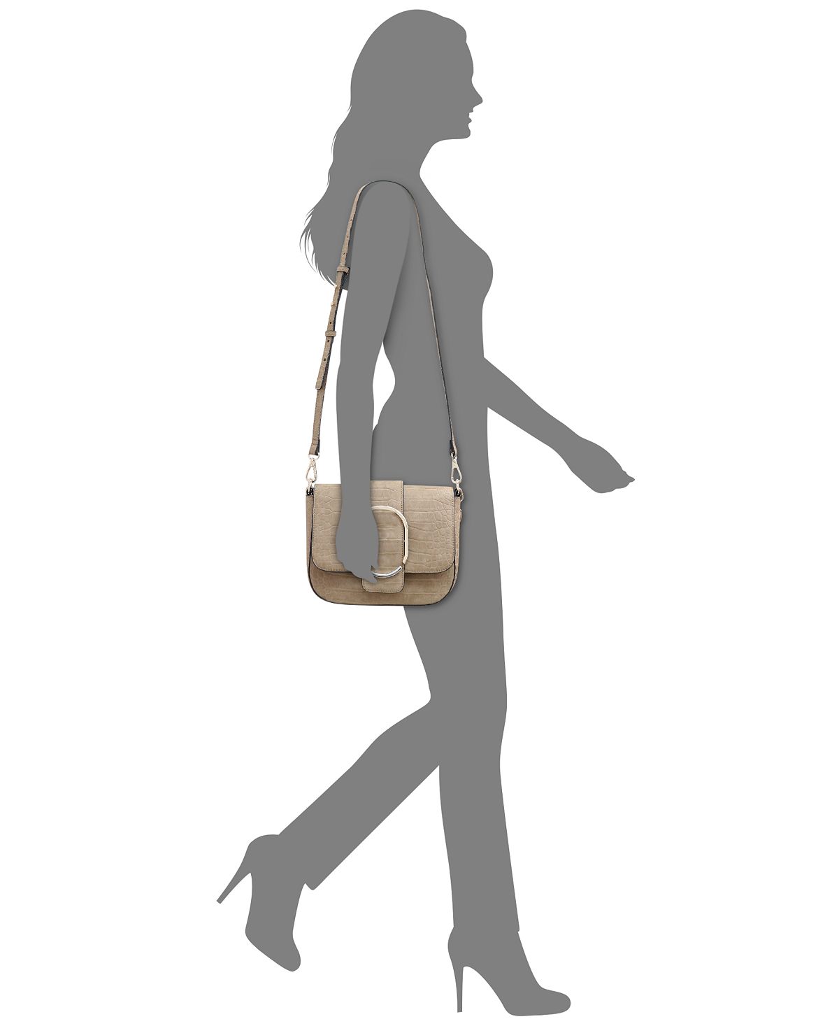 Bolsa transversal Alfani Bekka Small Flap feminina marrom