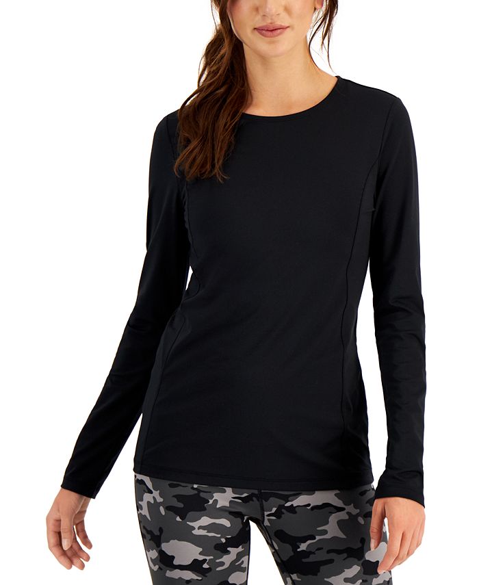 Camiseta feminina justa de manga comprida ID Ideology, preta, tamanho XX-G