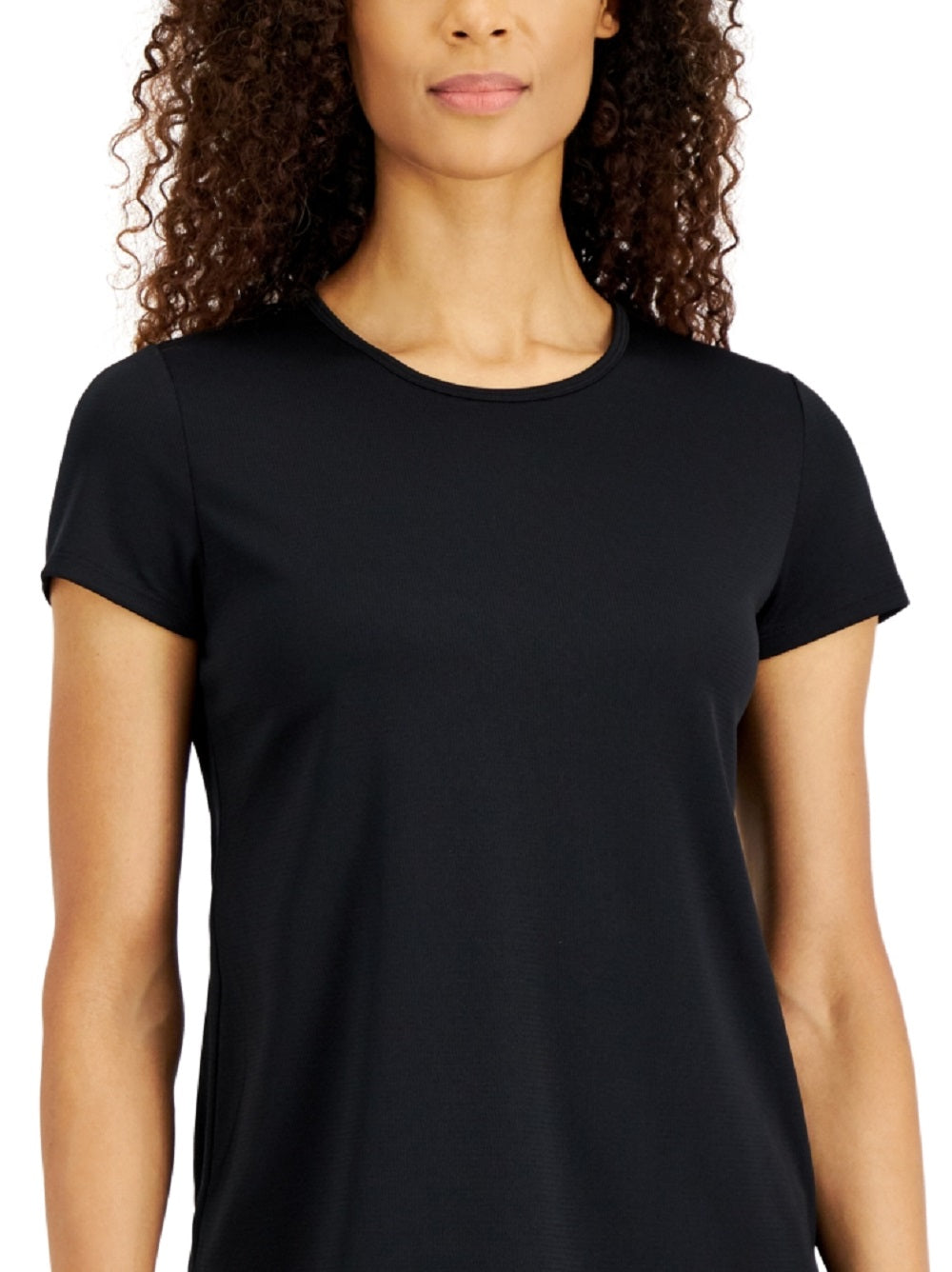 Camiseta feminina de malha ID Ideology, preta, tamanho X-S