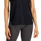 Camiseta feminina de malha ID Ideology, preta, tamanho médio