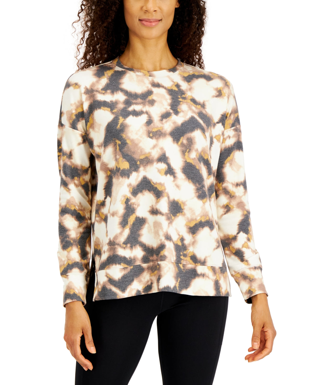 ID Ideology Top tingido feminino marrom tamanho médio