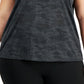Camiseta feminina ID Ideology Plus com estampa camuflada em jacquard e absorção de umidade, preta, tamanho 1X