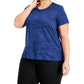 Camiseta feminina camuflada ID Ideology com estampa jacquard e absorção de umidade, azul, tamanho 4X