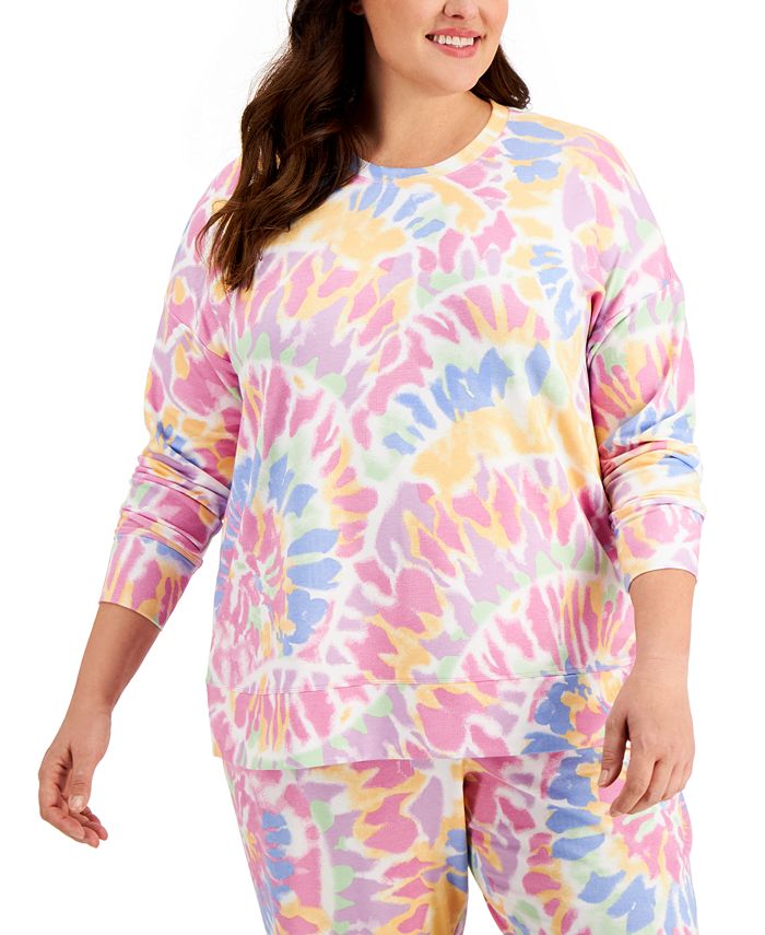ID Ideology Blusa feminina de manga comprida Twisted Colors, branca, tamanho 3X