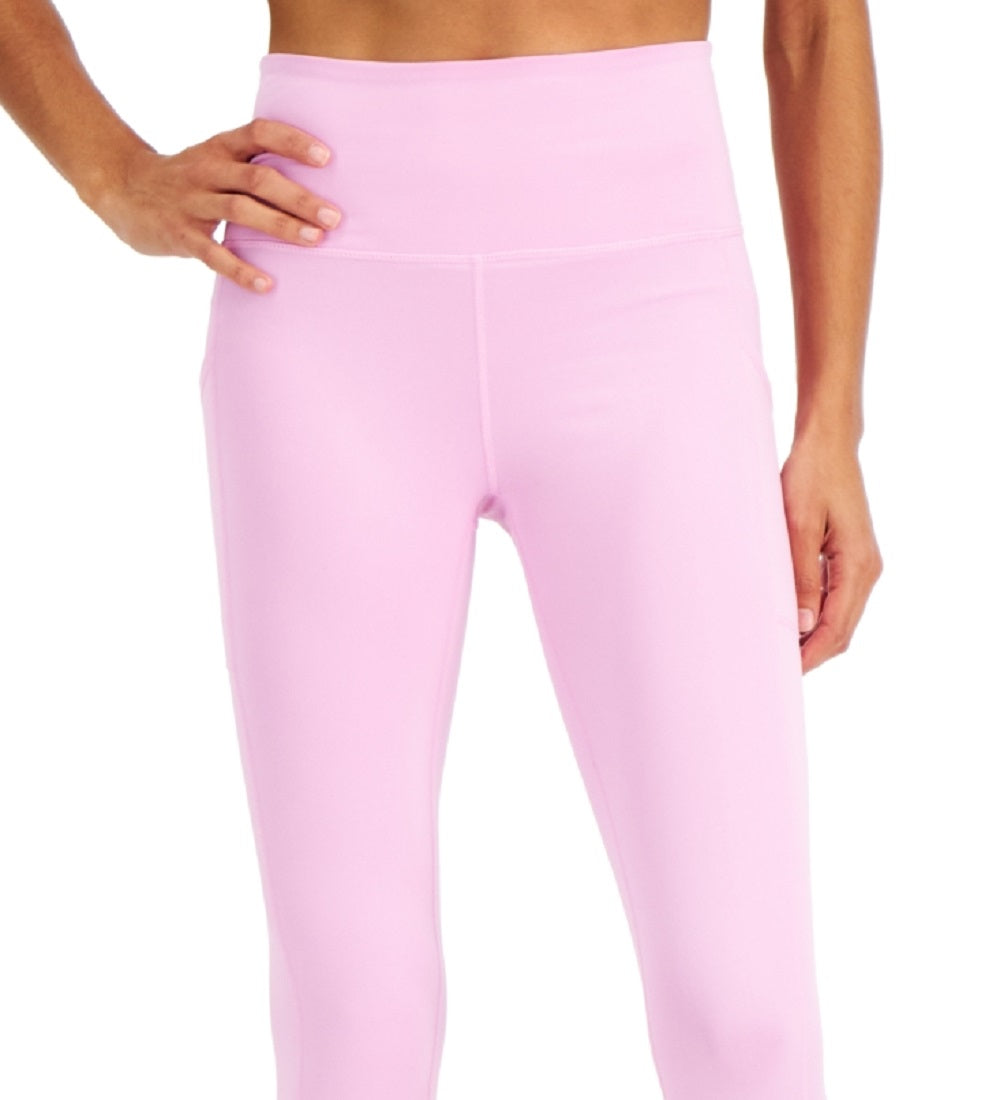 Leggings cropped femininas Ideology de cintura alta com bolso lateral, roxas, tamanho pequeno