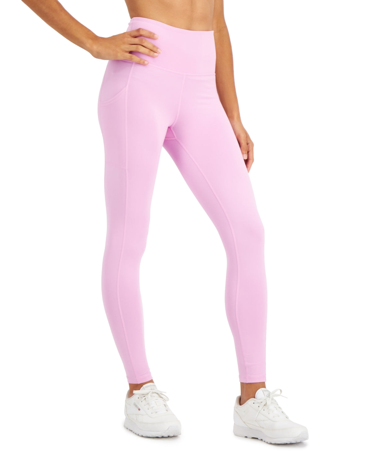 Leggings femininas Ideology de cintura alta com bolso lateral, roxas, tamanho extrapequeno