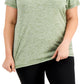 Camiseta feminina ID Ideology Rapidry com decote em V, verde, tamanho 1X