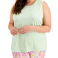 ID Ideology Regata feminina plus size com decote em V e costas abertas, verde, tamanho 3X