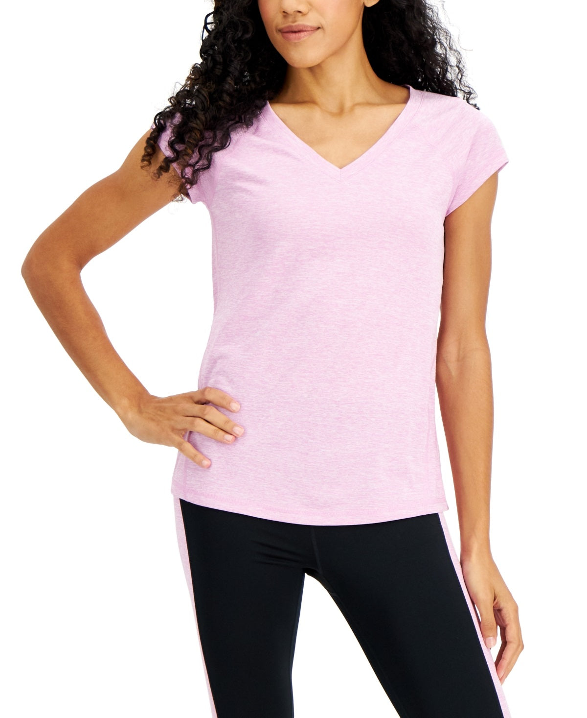 Camiseta ID Ideology Essentials Rapidry Heathered Performance Feminina Rosa Tamanho Grande
