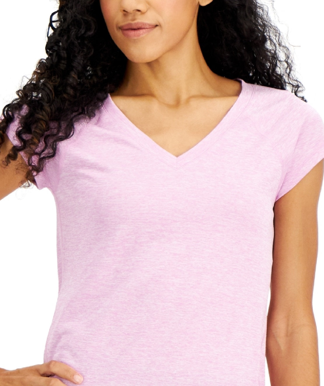 Camiseta ID Ideology Essentials Rapidry Heathered Performance Feminina Rosa Tamanho Grande