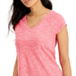Camiseta ID Ideology Essentials Rapidry Heathered Performance Feminina Rosa Tamanho X-S