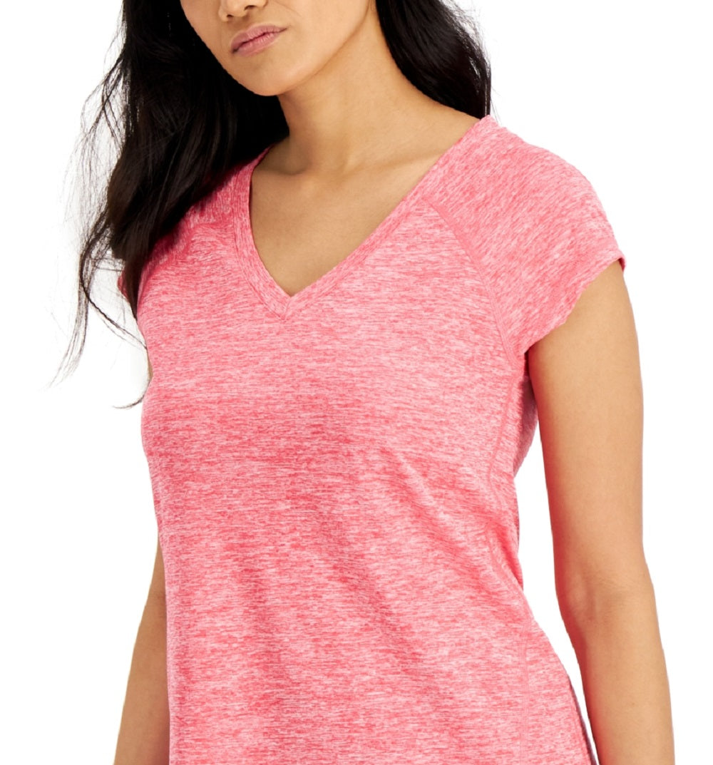 Camiseta ID Ideology Essentials Rapidry Heathered Performance Feminina Rosa Tamanho X-S