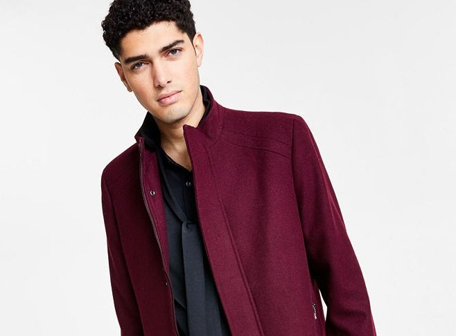 INC International Concepts Kylo Topcoat Masculino Vermelho Tamanho Médio