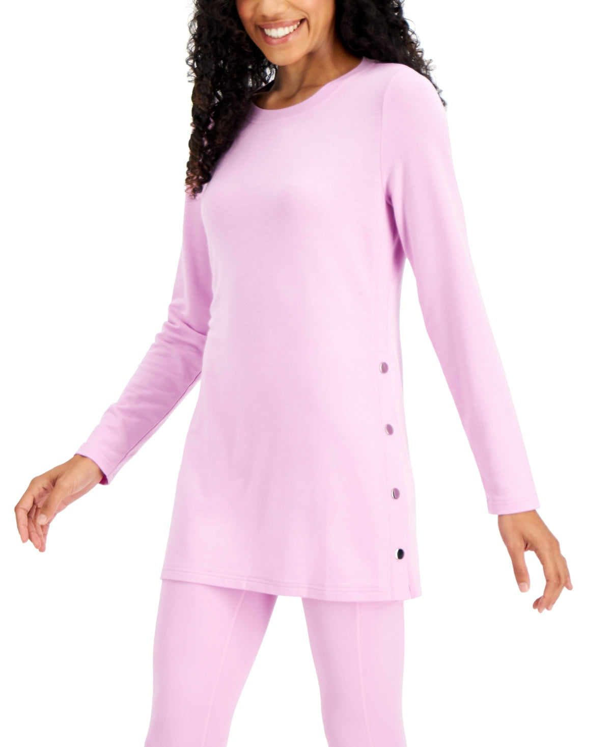 Túnica feminina ID Ideology com botões laterais, roxa, tamanho grande