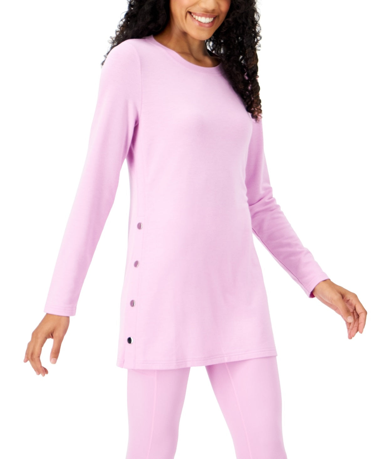 Túnica feminina ID Ideology com botões laterais, roxa, tamanho grande