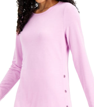 Túnica feminina ID Ideology com botões laterais, roxa, tamanho extragrande