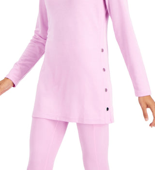 Túnica feminina ID Ideology com botões laterais, roxa, tamanho extragrande