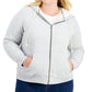Moletom com capuz feminino com forro de sherpa Style &amp; Co, cinza, tamanho 1X