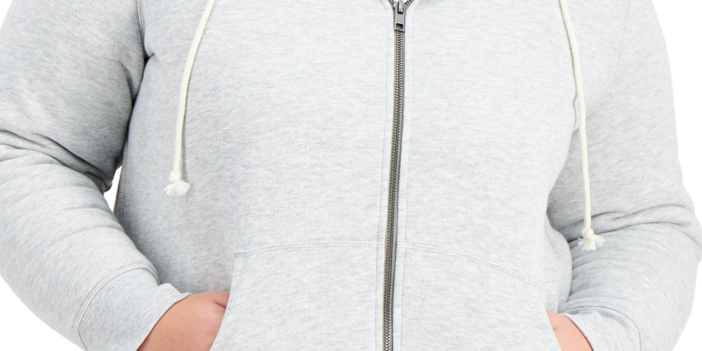 Moletom com capuz feminino com forro de sherpa Style &amp; Co, cinza, tamanho 3X
