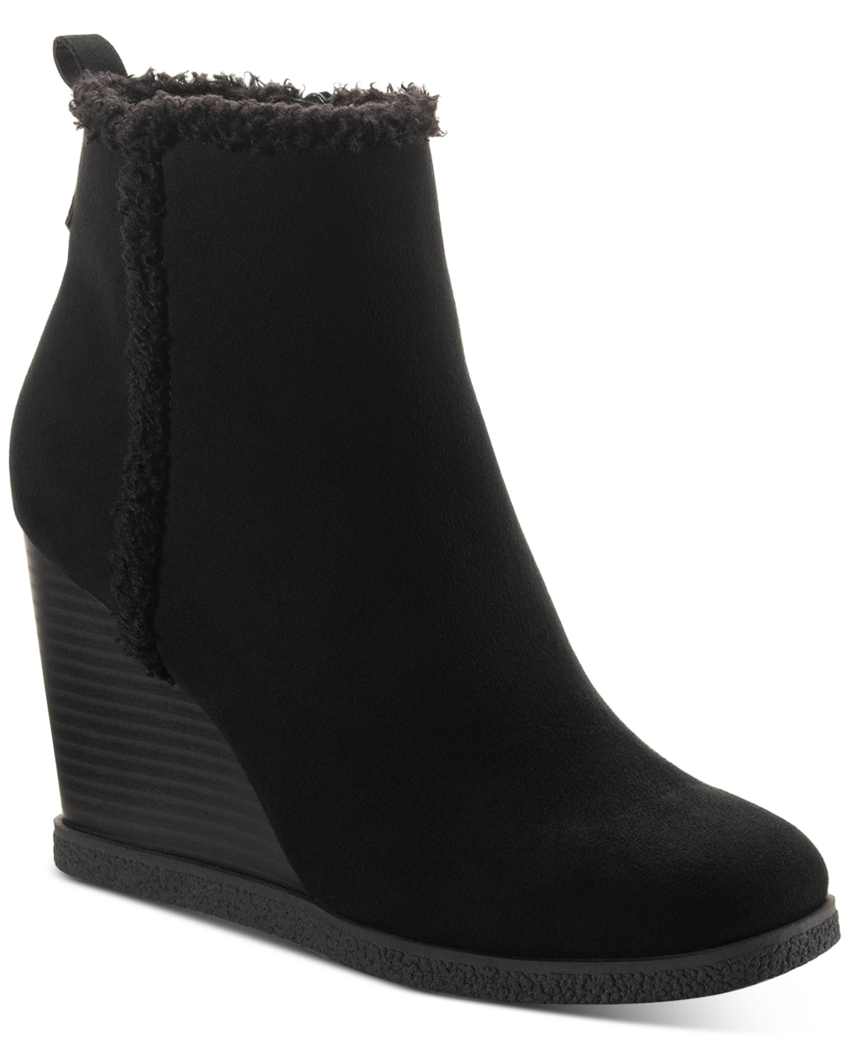 Botas femininas Sun + Stone Camillia Wedge pretas tamanho 7M