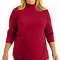 Karen Scott Blusa feminina com gola falsa vermelha tamanho 2X