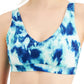 Sutiã esportivo feminino ID Ideology com alças estampadas e baixo impacto, azul, tamanho médio