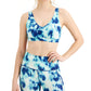 Sutiã esportivo feminino ID Ideology Shades com alças estampadas e baixo impacto, azul, tamanho grande