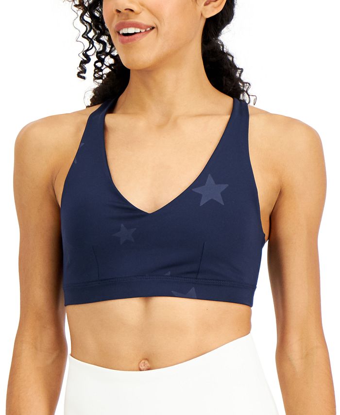 Sutiã esportivo feminino ID Ideology com alças e baixo impacto, azul, tamanho médio