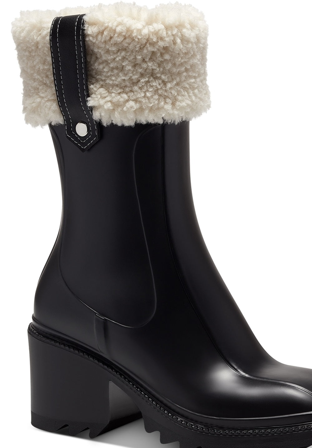Botas de chuva femininas INC International Concepts Eddie Lug Sole, pretas, tamanho 7