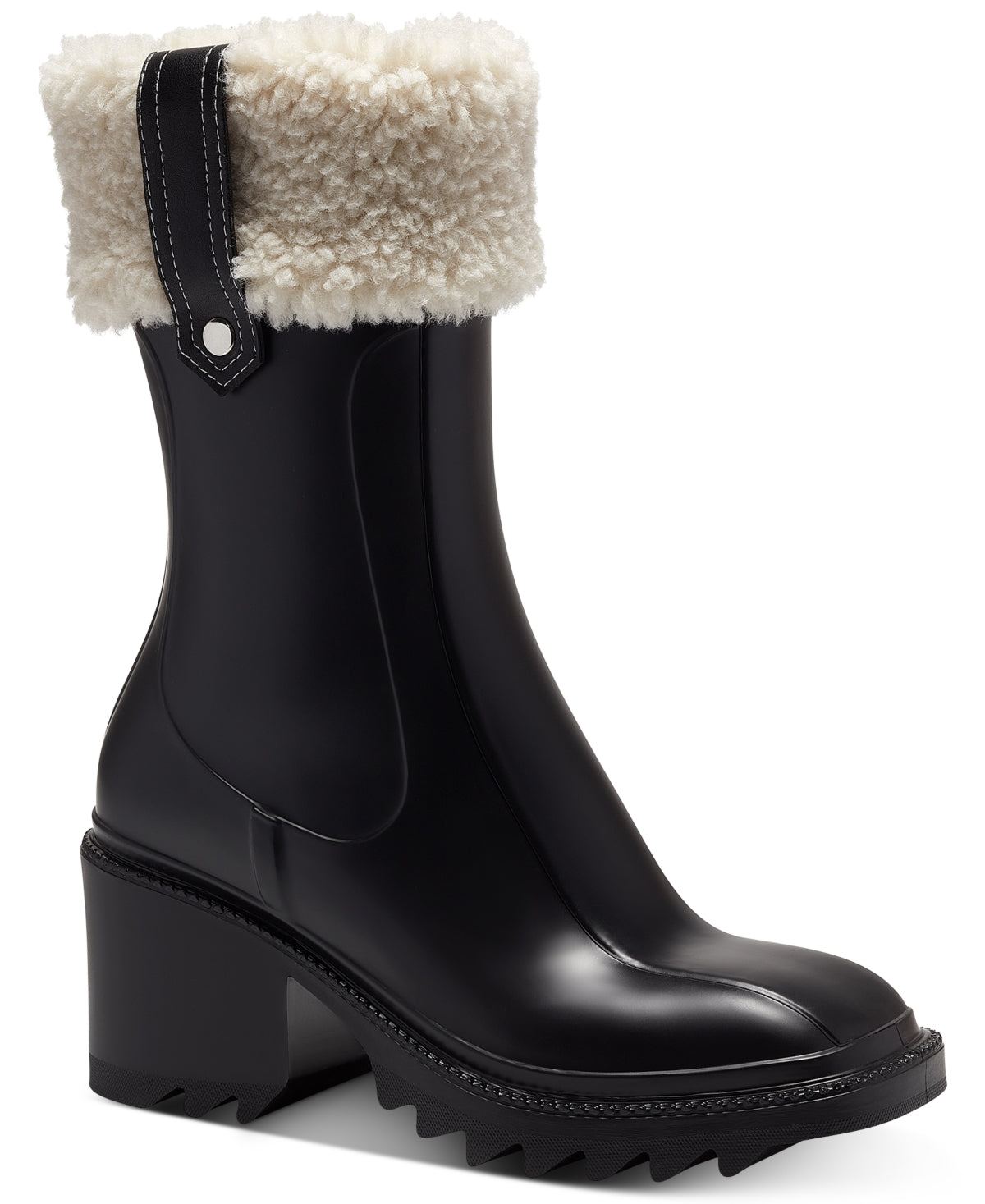 Botas de chuva femininas INC International Concepts Eddie Lug Sole, pretas, tamanho 7