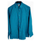 Camisa masculina Bar III Slim Fit de algodão, manga comprida, elástica, azul, tamanho X-G