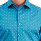 Camisa masculina Bar III Slim Fit de algodão, manga comprida, elástica, azul, tamanho X-G