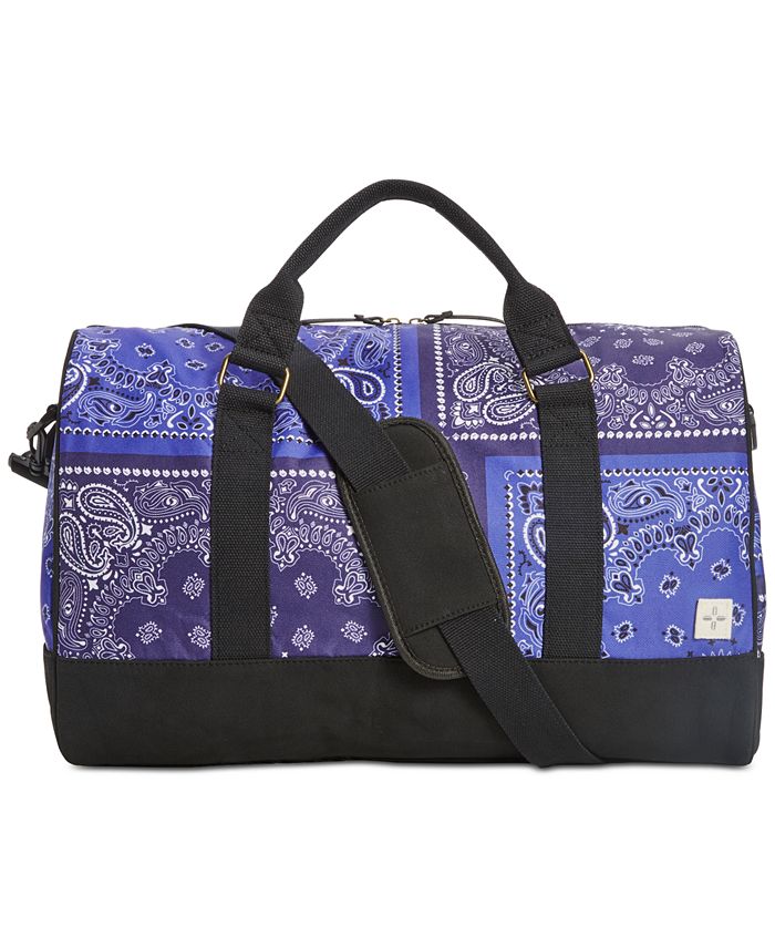 Bolsa de viagem masculina Sun + Stone com estampa de bandana em lona Reed, azul, tamanho regular
