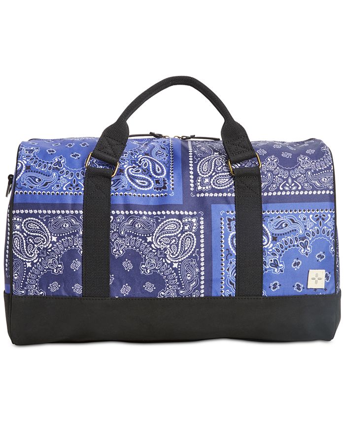 Bolsa de viagem masculina Sun + Stone com estampa de bandana em lona Reed, azul, tamanho regular