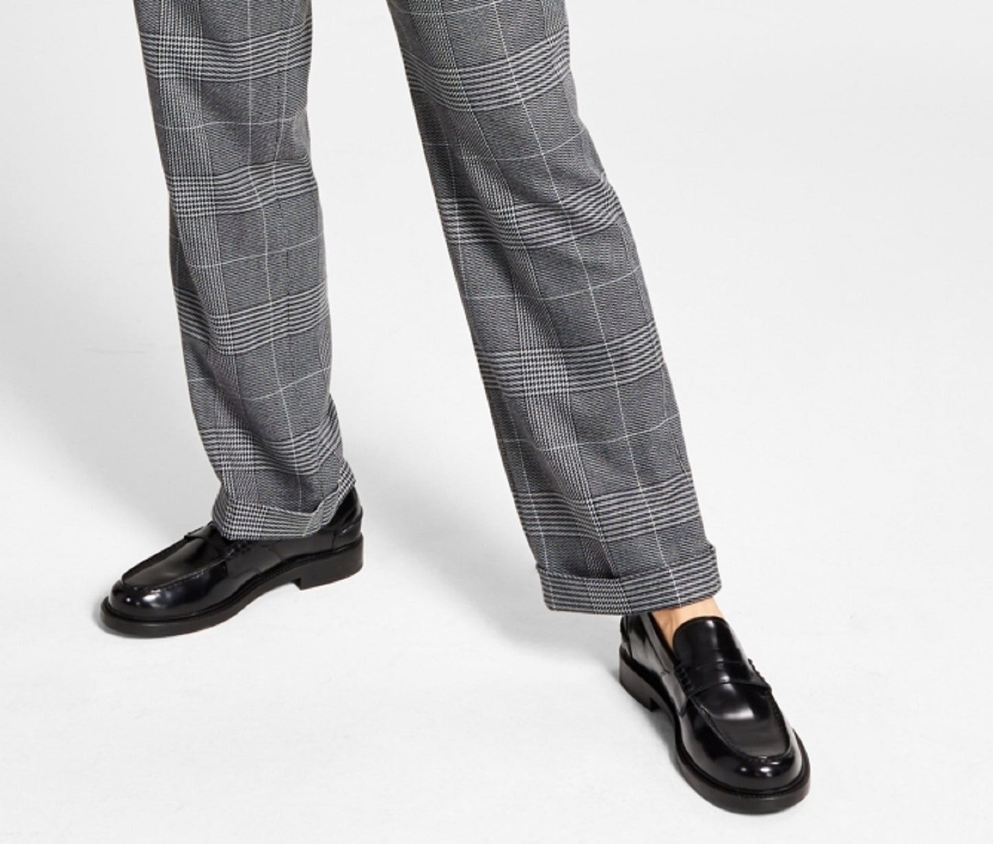 Calça xadrez Glen masculina INC International Concepts cinza tamanho grande