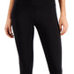 ID Ideology Leggings femininas de compressão com zíper nas costas 7/8, pretas, tamanho pequeno