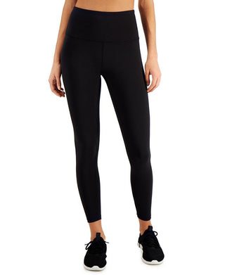 ID Ideology Leggings femininas de compressão com zíper nas costas 7/8, pretas, tamanho grande
