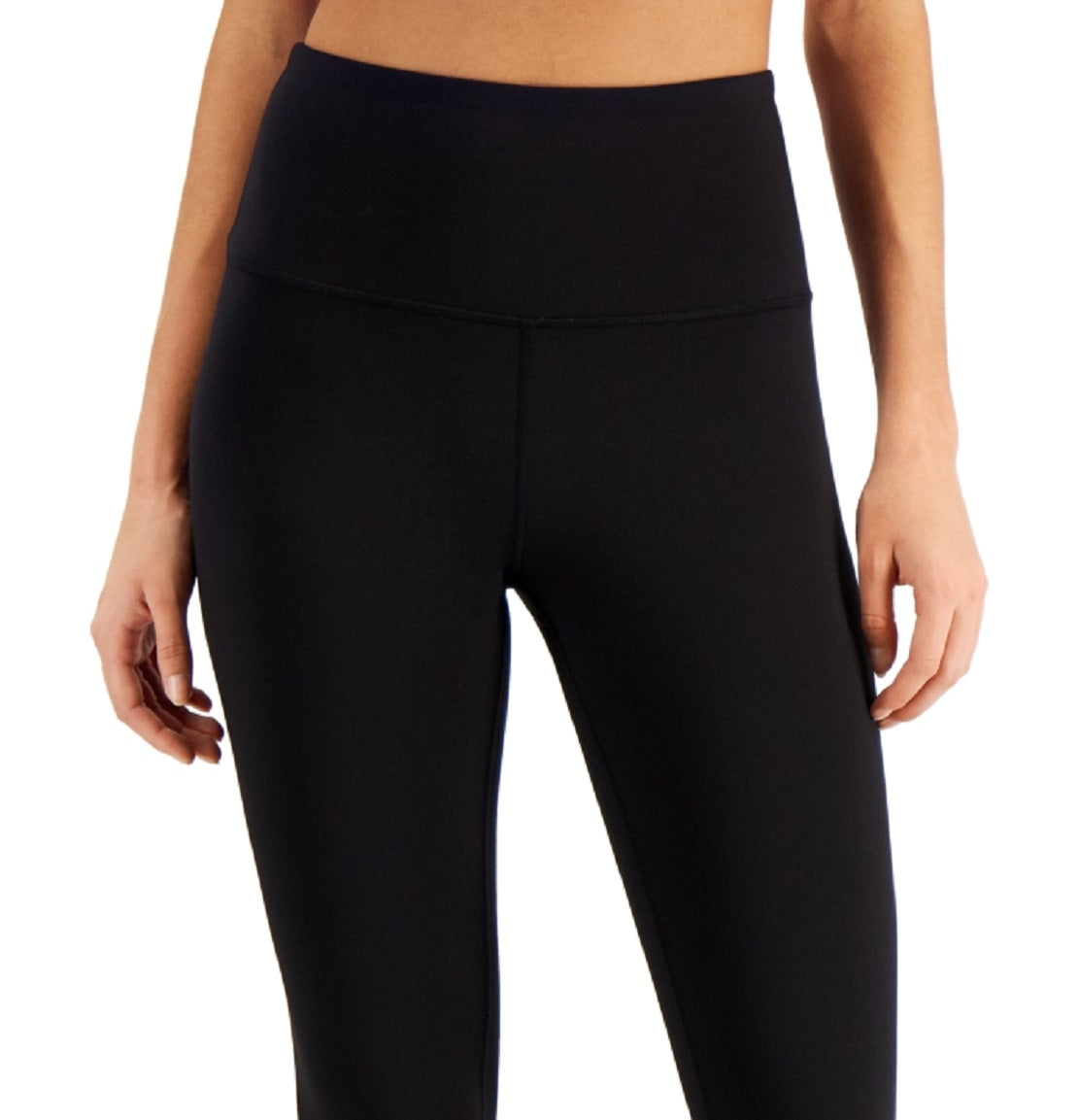 ID Ideology Leggings femininas de compressão com zíper nas costas 7/8, pretas, tamanho grande